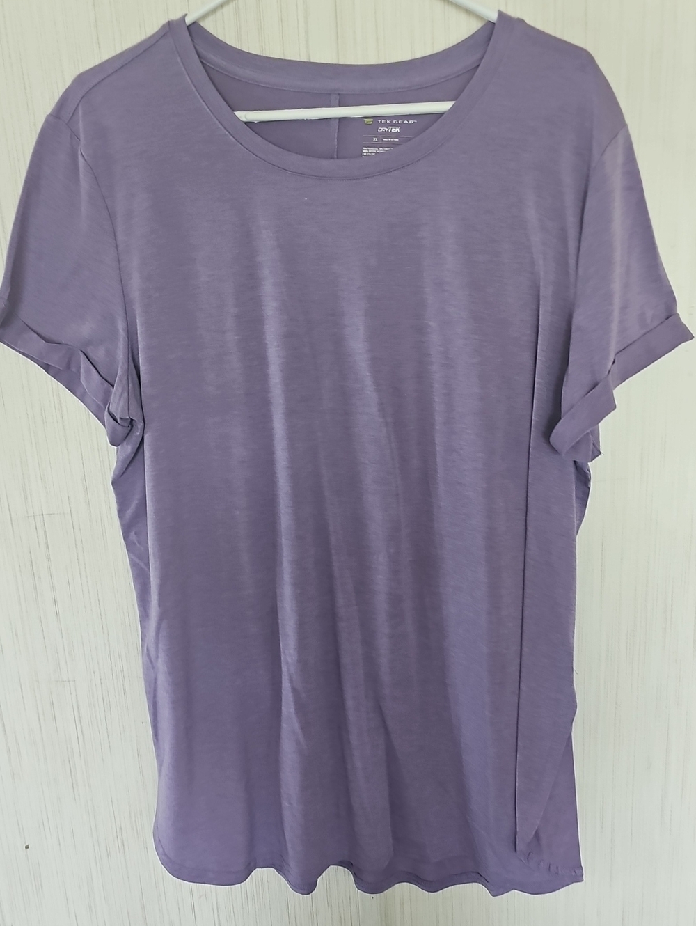 tek gear Lavender Crew Neck Short Sleeve Tee